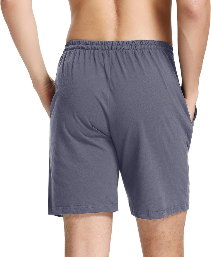 Aseniza Herren Schlafanzughose Kurz Baumwolle Bermuda Schlafshorts Pyjamahose Shorty Sommer Sleephos