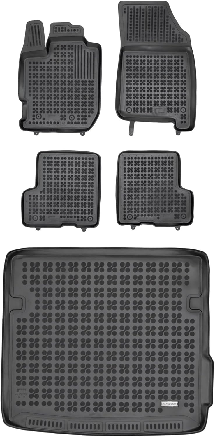 M MOTOS Satz Gummifussmatten und Kofferraummatten für Dacia Duster II ab 2018 Verbessern Sie Ihren R