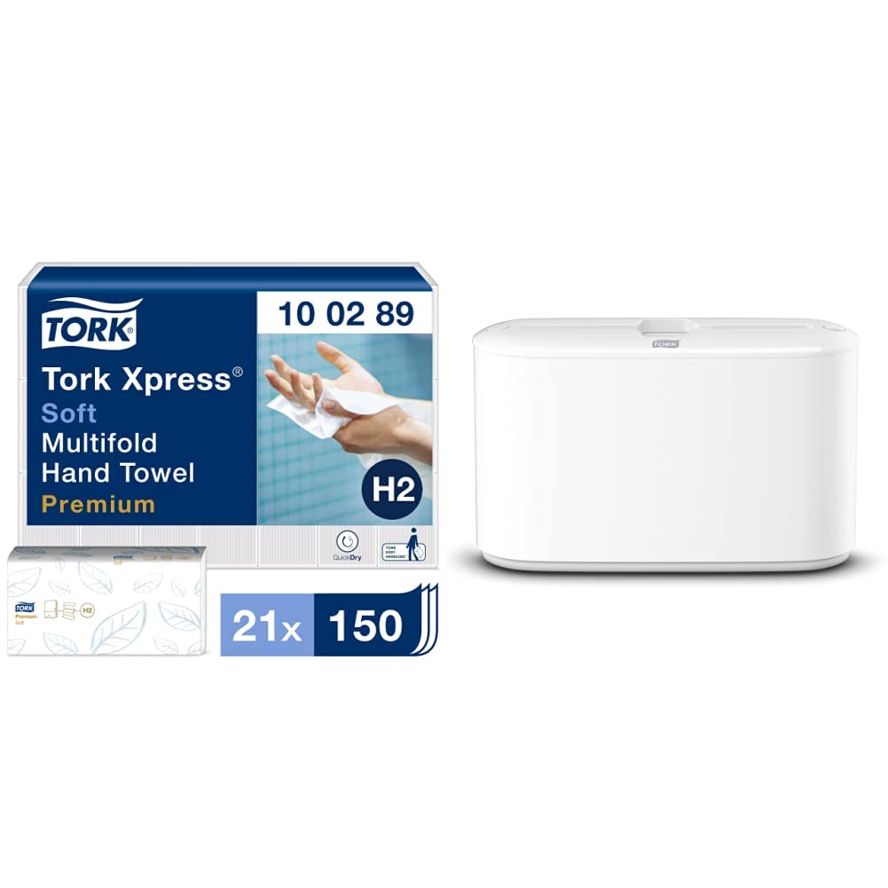 Tork Xpress weiche Multifold Papierhandtücher 100289 - H2 Premium Falthandtücher, 2-lagig, weiss & X
