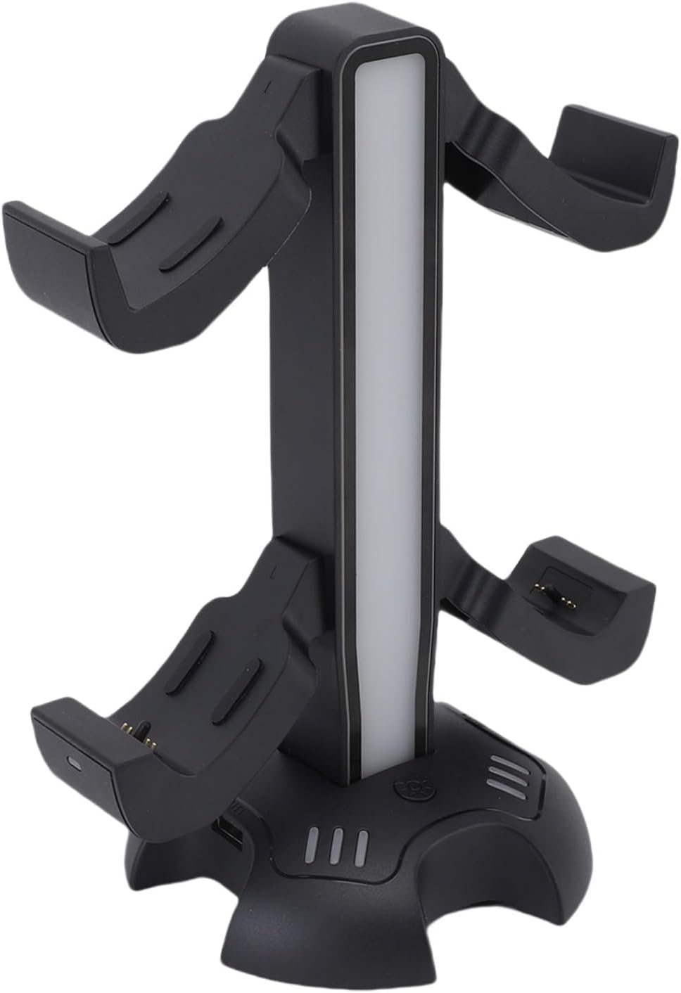 Controller-Ladegerät-Halterung mit 9 RGB-Lichtmodi für Gamer-Desktop, USB-Port-Headset-Ständer, Kabe