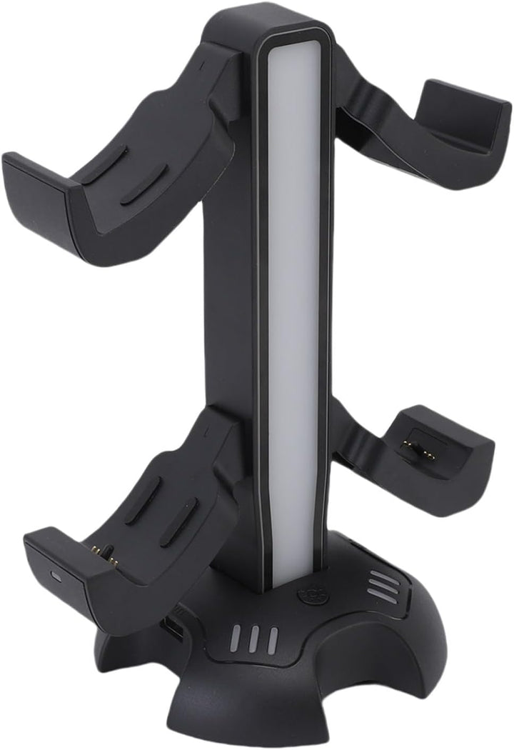 Controller-Ladegerät-Halterung mit 9 RGB-Lichtmodi für Gamer-Desktop, USB-Port-Headset-Ständer, Kabe