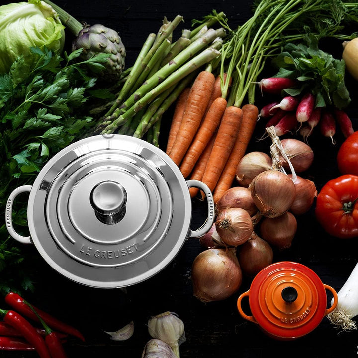 Le Creuset Signature Fleischtopf mit Deckel, Ø 24 cm, 3-ply PLUS Edelstahl
