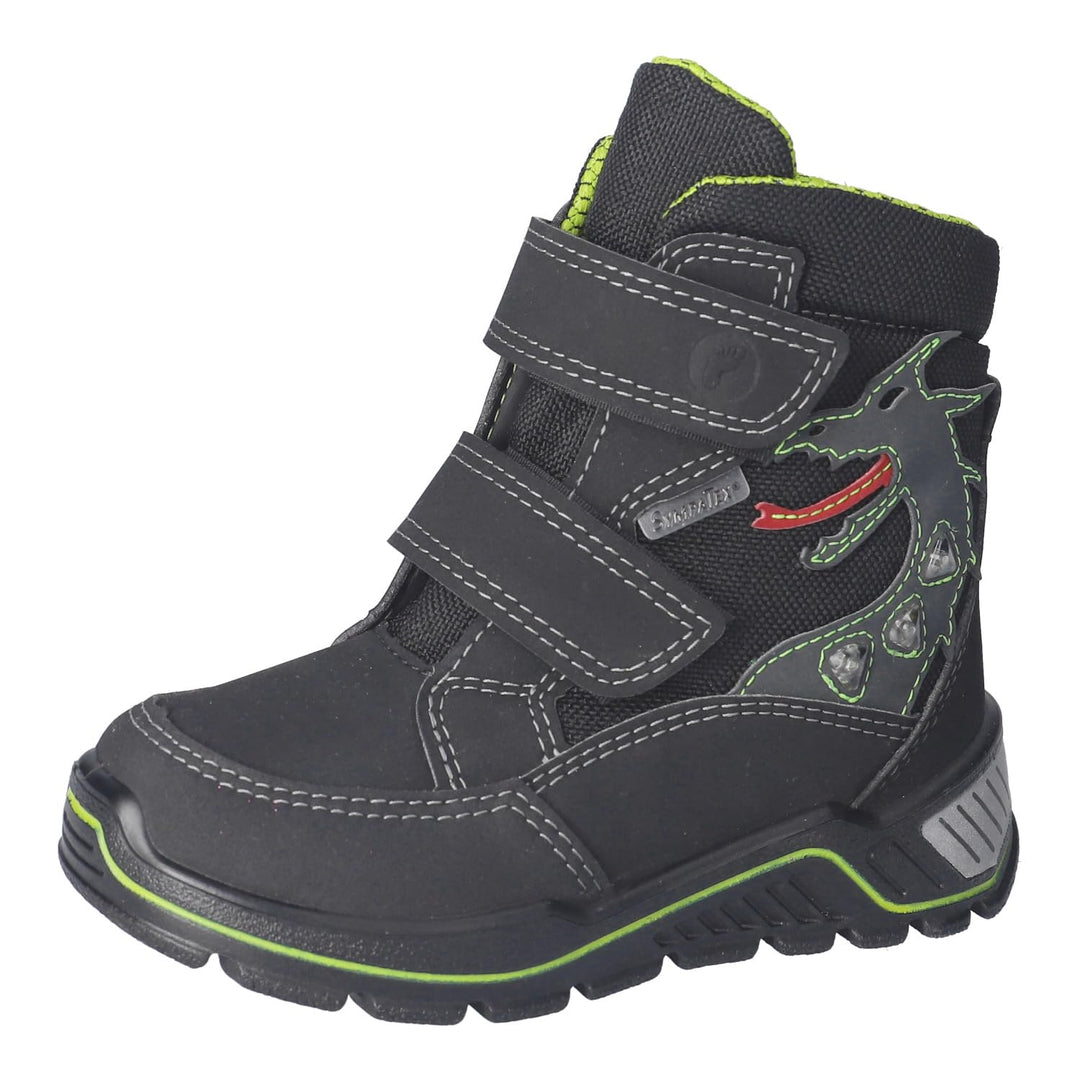 RICOSTA Jungen Winterstiefel GRISU,Kinder Boots,WMS:Weit,Sympatex,Blinklicht 35 EU Weit 090 Schwarz,
