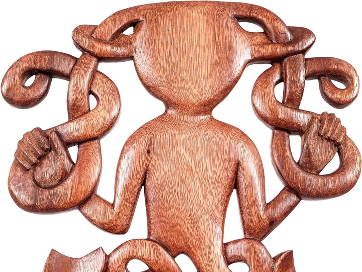 Windalf Celtic Irish Holzbild CERNON 31 cm Cernunnos Wand Deko Wandrelief Nordisch Skandinavisches H