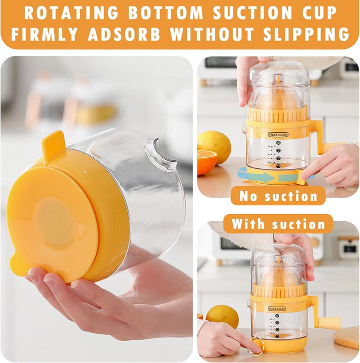 Juicer Machine Saftpresse Manuell 2-in-1 Zitronen-Orangen-Zitruspresse mit Deckel und Griff citrus j