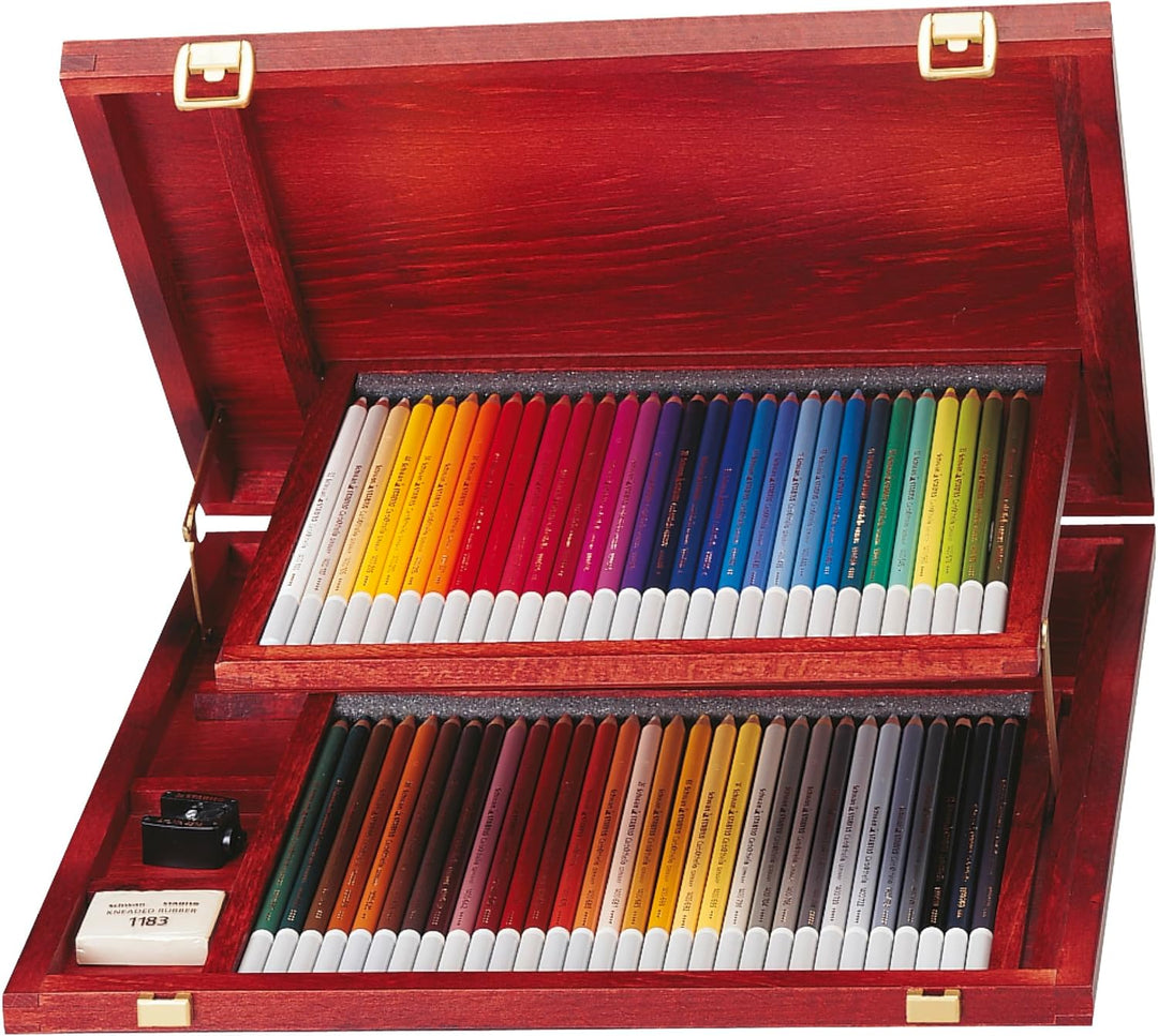 Pastellkreidestift - STABILO CarbOthello - 60er Holzkoffer mit Spitzer und Radierer - mit 60 verschi
