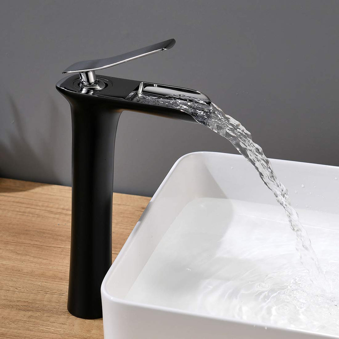 AIMADI Wasserhahn Bad Wasserfall Waschtischarmatur Hoch Badarmatur aufsatzwaschbecken Armatur Badezi