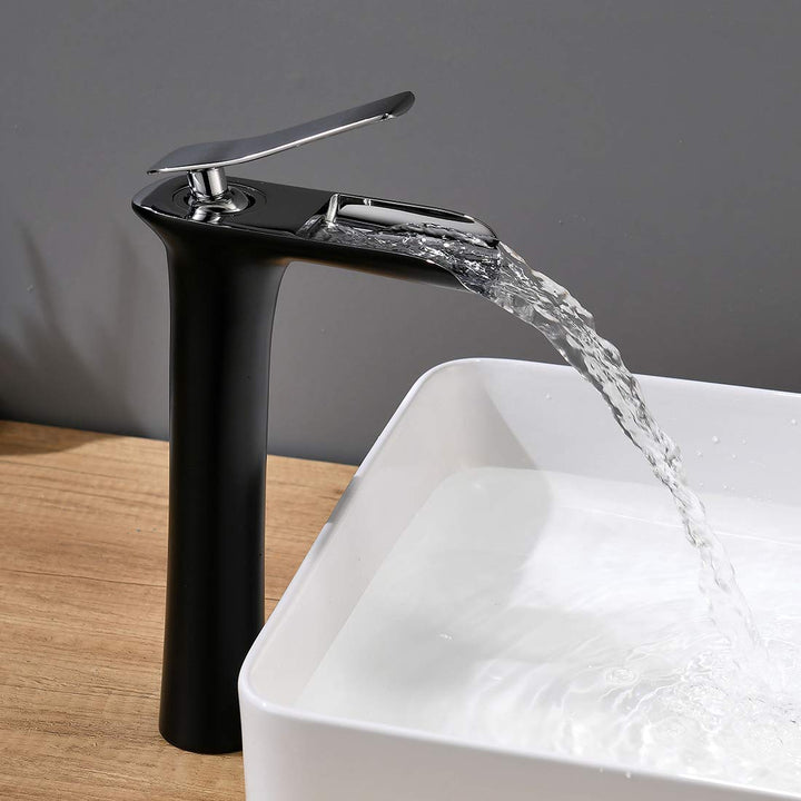 AIMADI Wasserhahn Bad Wasserfall Waschtischarmatur Hoch Badarmatur aufsatzwaschbecken Armatur Badezi