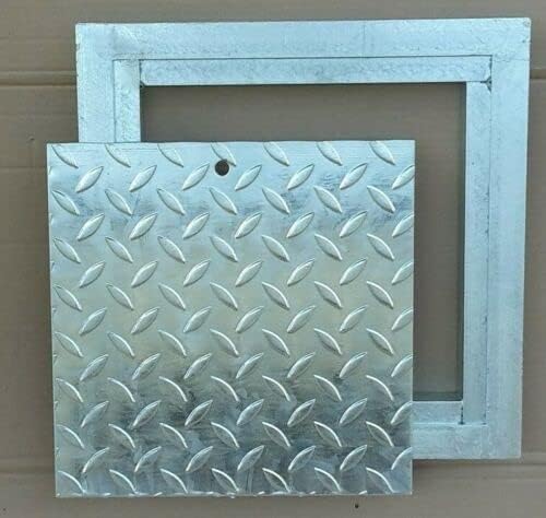 Schachtabdeckung verzinkt Deckelmass 40 x 40 cm, Rahmenaussenmass: 46 x 46 cm, Rahmeninnenmass: 35x3