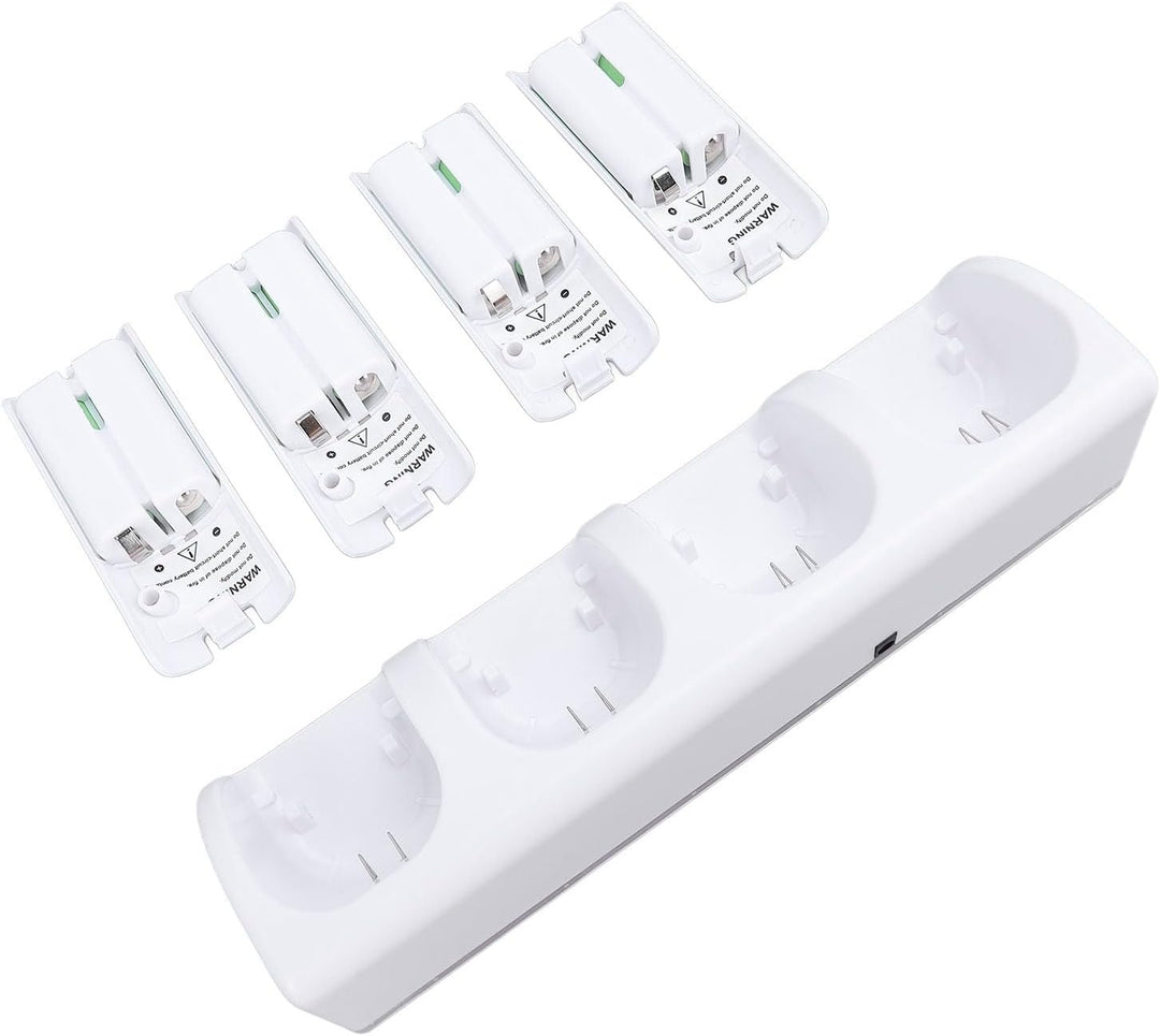 Fernbedienungs-Ladegerät, 4-in-1-Ladestation mit 4 Wiederaufladbaren 2800-mAh-Batterien, mit LED-Anz
