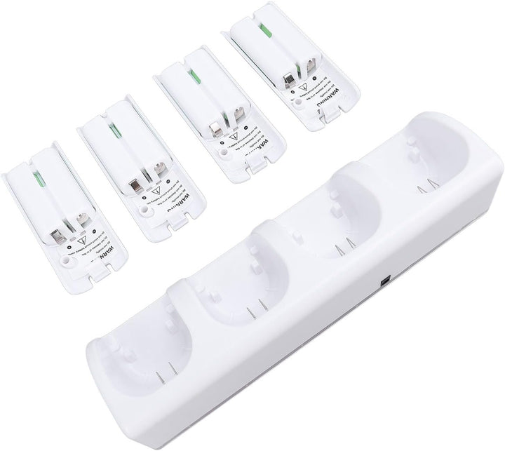 Fernbedienungs-Ladegerät, 4-in-1-Ladestation mit 4 Wiederaufladbaren 2800-mAh-Batterien, mit LED-Anz
