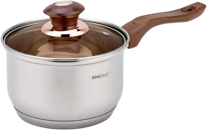 12-teilig Edelstahl Topfset Kochtopfset Topfe mit Teflon Pfanne KINGHOFF KH-1768 Rosegold