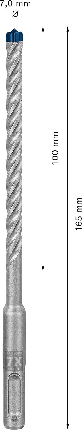 Bosch Professional 10x Expert SDS plus-7X Hammerbohrer (für Stahlbeton, Ø 7,00x165 mm, Zubehör Bohrh