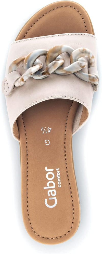 Gabor Damen Pantoletten, Frauen Sandalen,Moderate Mehrweite (G) 38 EU Beige Muschel, 38 EU Beige Mus