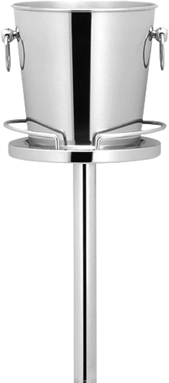 Sekt-Champagner-Wein-Kühler mit Ständer-Fuss ca. 90 cm hoch polierter Edelstahl - ideal für Feiern.