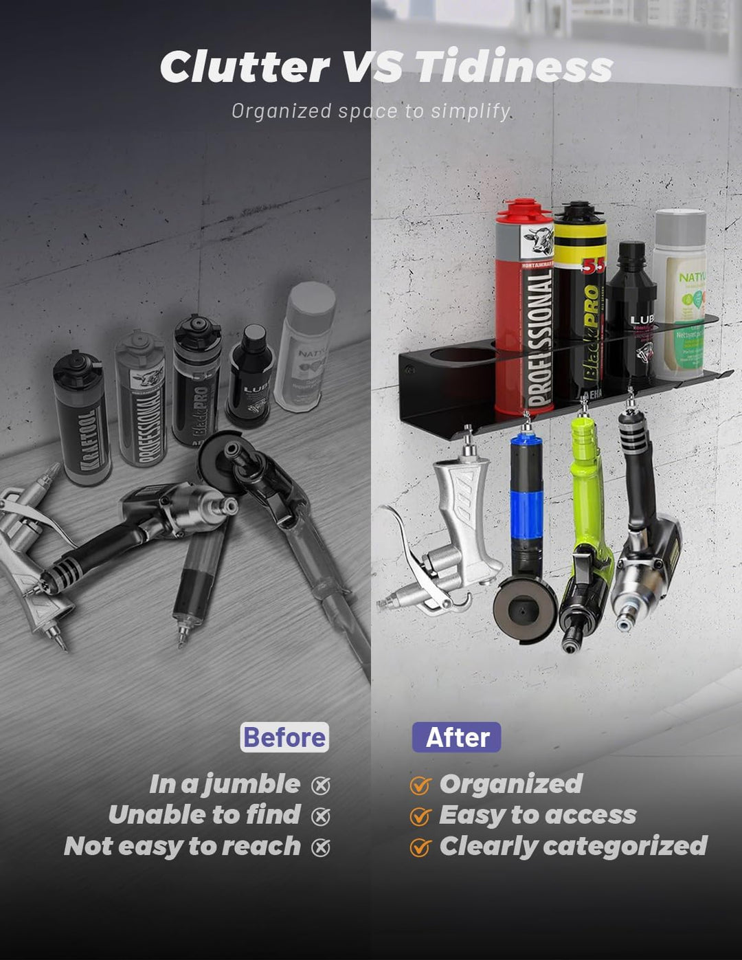 Dosenhalter, Spraydosenhalter, Sprühdosenhalter, Druckluft Werkzeug Zubehör für Garage Werkstatt, Pl