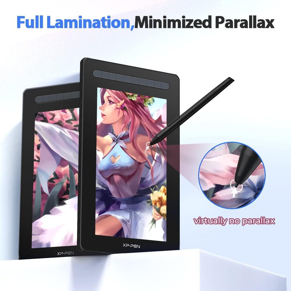 XP-PEN Artist 16 2. Generation Grafiktablett 15,4 Zoll Grafikmonitor, X3 Smart-Chip Stift mit 10 Sch