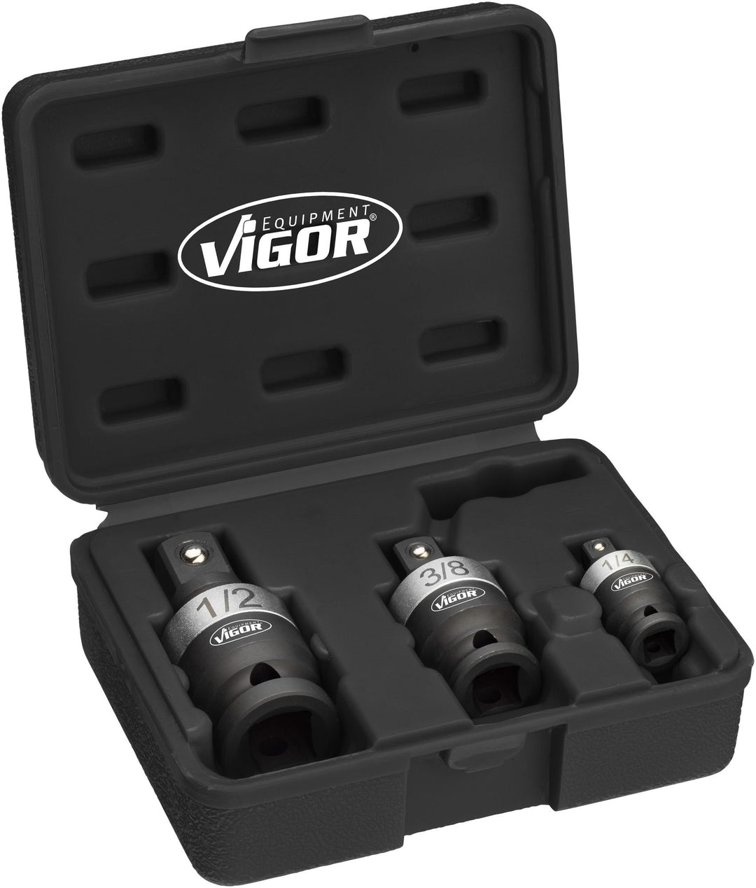 Vigor Kraft-Gelenk Satz (Vierkant 6,3 mm (1/4 Zoll), 10 mm (3/8 Zoll), 12,5 mm (1/2 Zoll), 25° Schwe