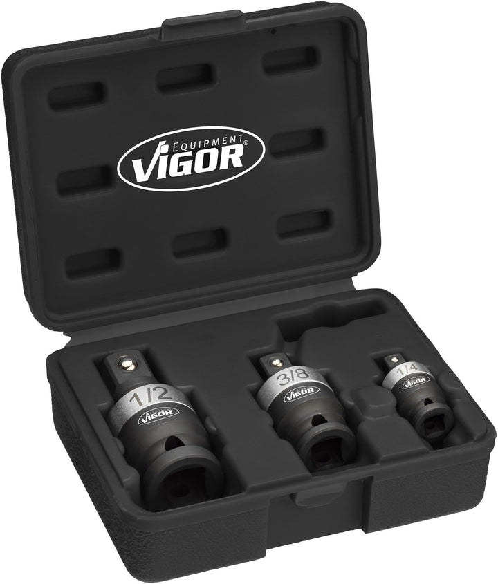 Vigor Kraft-Gelenk Satz (Vierkant 6,3 mm (1/4 Zoll), 10 mm (3/8 Zoll), 12,5 mm (1/2 Zoll), 25° Schwe