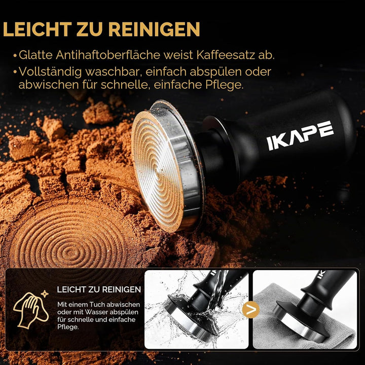 IKAPE 51mm Espresso Tamper, Premium Barista Kaffee Tamper mit kalibrierten Feder belastet, 100% Edel