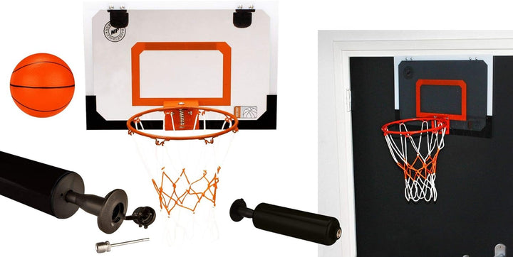 New Port Mini Basketballboard with Ring, Ball and Pump, Transparent/Black/Orange, one Size