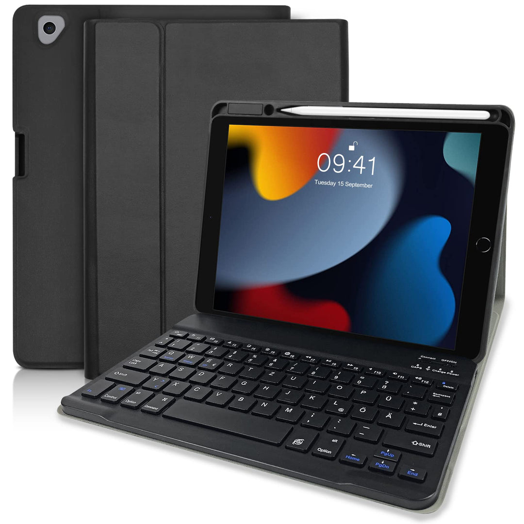 Tastatur Hülle für iPad 10.2 Zoll 9th Gen 2021 Wireless Abnehmbare Tastatur (QWERTZ) für iPad 8th Ge