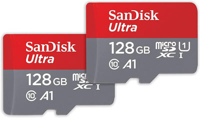 SanDisk Ultra microSDXC UHS-I-Speicherkarte 128 GB + SD-Adapter 2er-Pack (Für Smartphones und Tablet