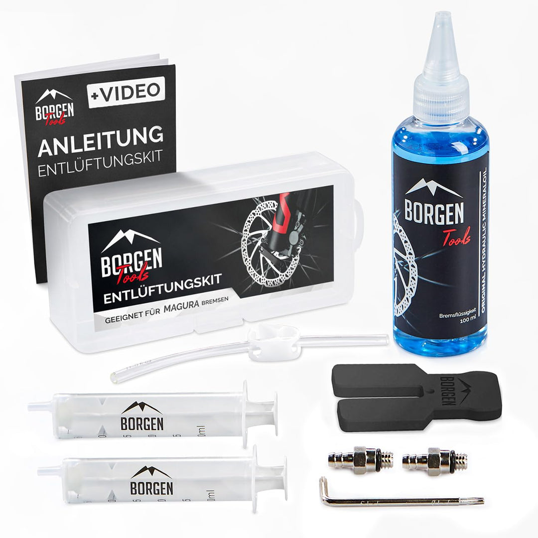 Borgen Entlüftungskit für Magura hydraulische Scheibenbremsen I Fahrrad Bremsen Service Kit I Entlüf