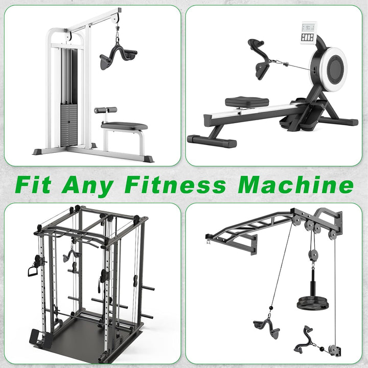 Kipika LAT Pull Down Bars Cable Machine Attachment, Rowing T-bar V-bar Set, Back Strength Training H