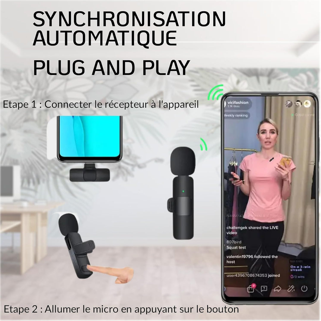 Jk products shopping online Kabelloses Lavalier-Mikrofon, kompatibel mit Apple iPad, Android, iOS, S