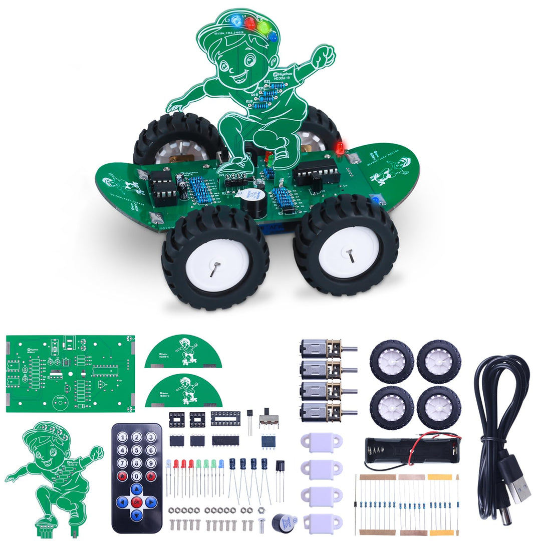 RC-Auto Elektronik Bausatz, 360° rotierendes Ferngesteuertes Auto Lötset STEM Löten Lernen DIY Lötpr