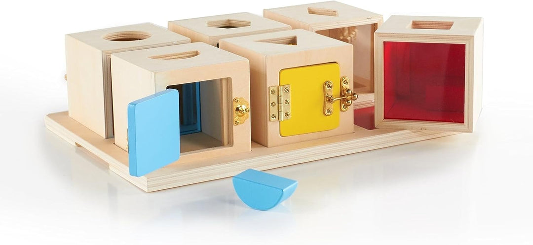 Guidecraft GDCG5058 Peekaboo Boxen Schlösser und Formen, bunt, normal