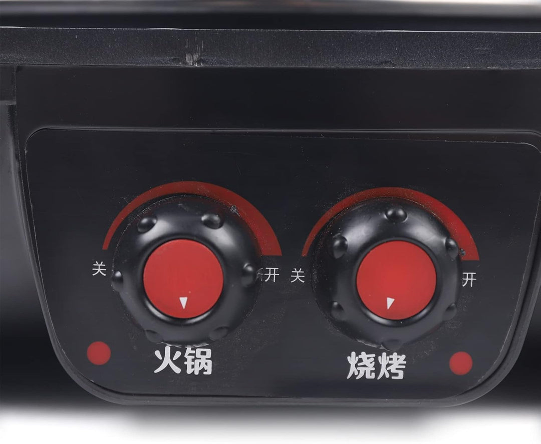 Elektro-Grill und Heisstopf 2 in 1, Elektro Hotpot Ofen Rauchfreie Grillpfanne Grillmaschine 2100W 2