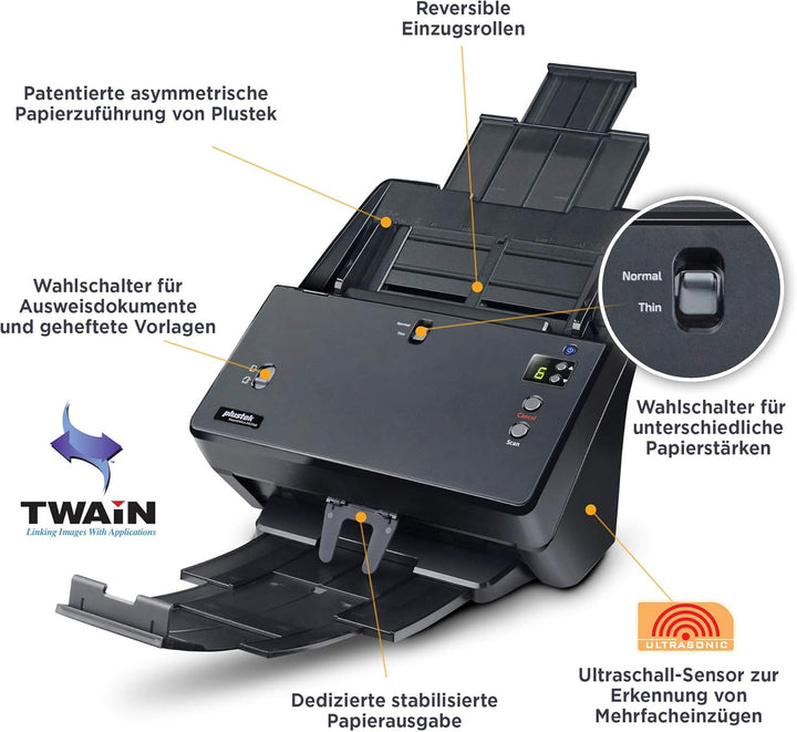 Plustek SmartOffice PT2160 Duplex-Dokumentenscanner 216 x 5080mm 600 x 600 DPI 60 Seiten/min USB 3.2