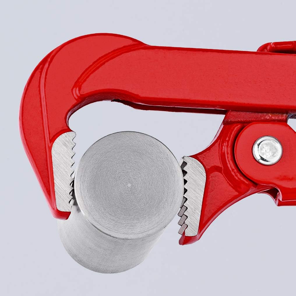 KNIPEX Rohrzange 90 Grad abgewinkeltes Maul, Chrom-Vanadium, rot pulverbeschichtet, 750 mm, 83 10 04