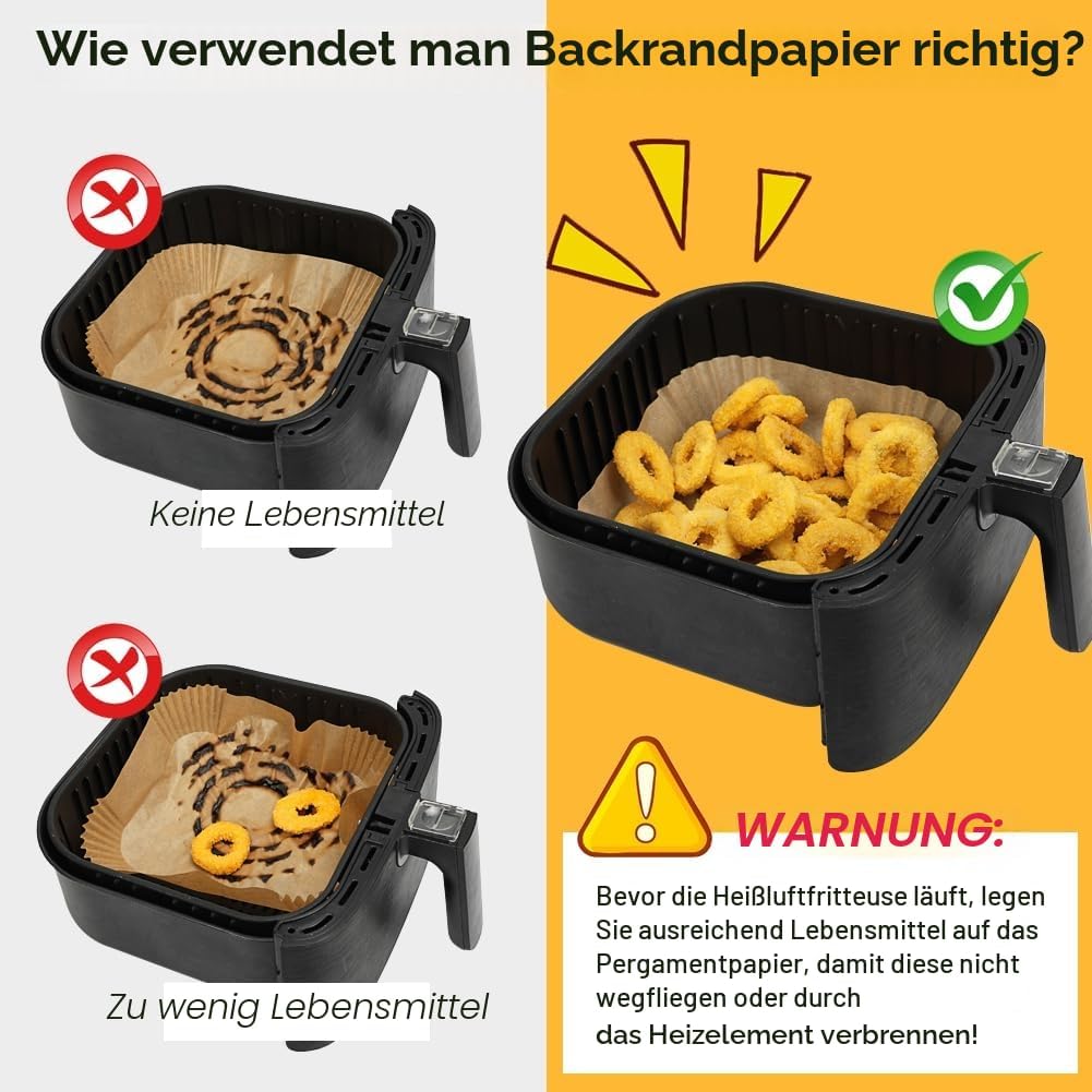 Luftfritteuse-Liner für Tefal XXL Dual Easy Fry 11L, Papierzubehör für EY942BG0 (100