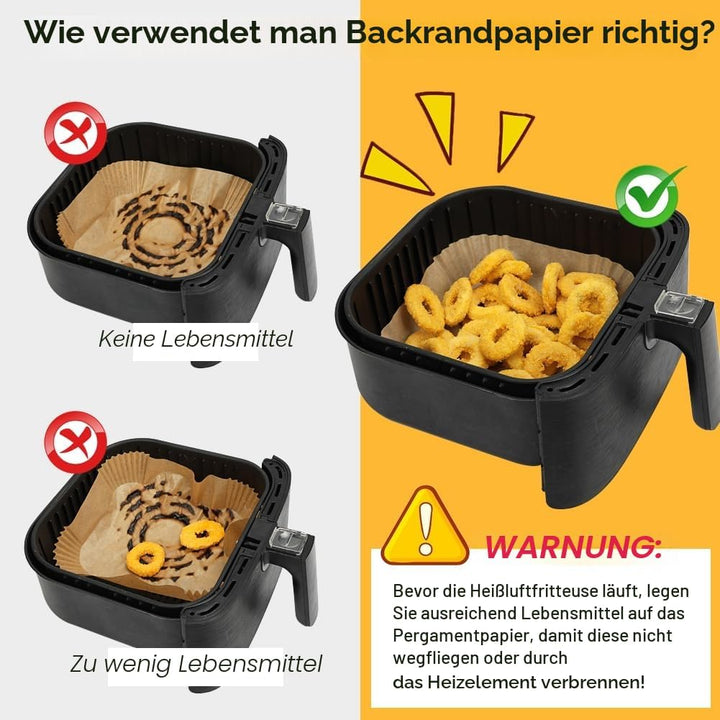 Luftfritteuse-Liner für Tefal XXL Dual Easy Fry 11L, Papierzubehör für EY942BG0 (100