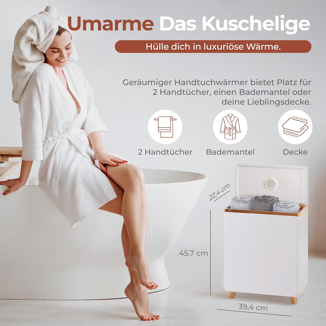 SereneLife Handtuchtrockner Elektrisch Roségold – Fassungsvermögen für 2 Handtücher, Energiesparend