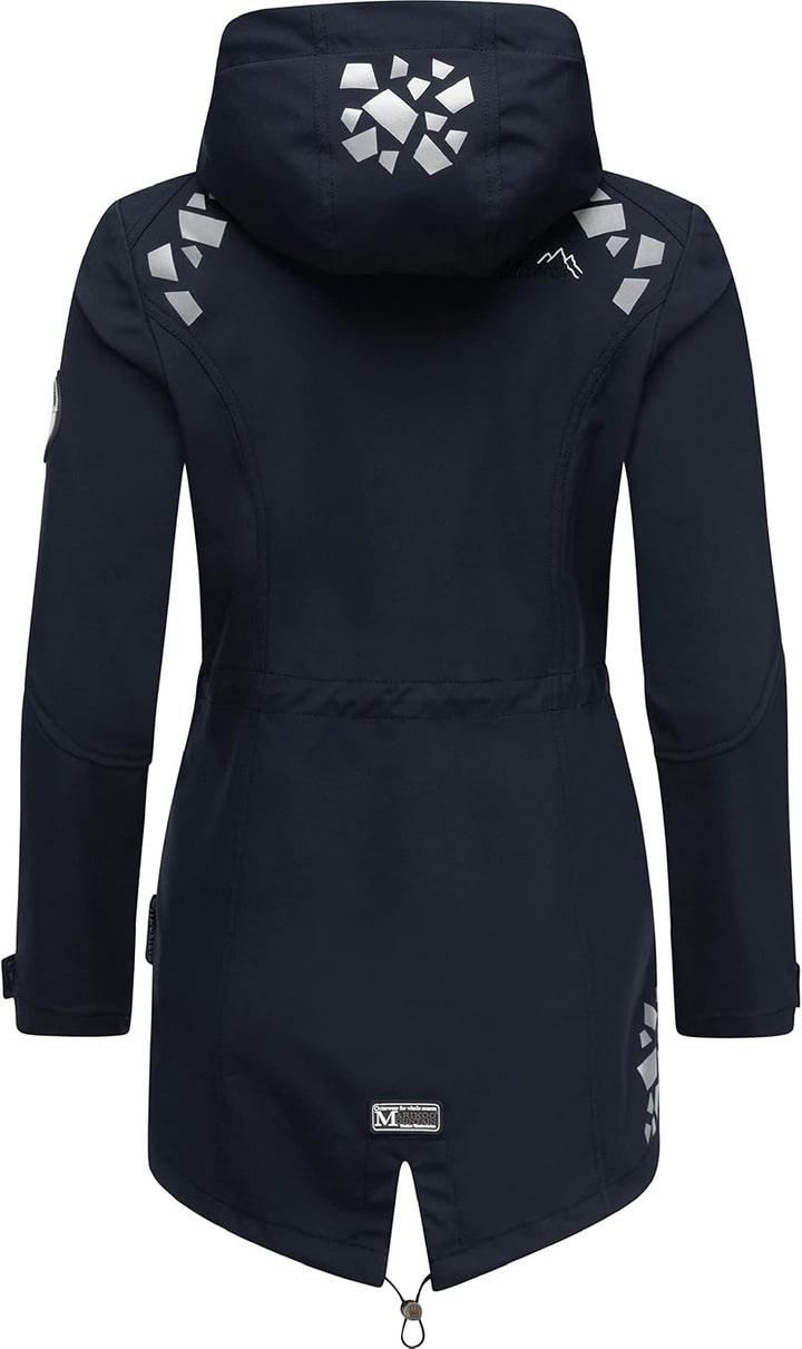 MARIKOO Damen Softshellmantel Softshelljacke Outdoorjacke Übergangsjacke Parka Kapuze Ulissaa XS-3XL