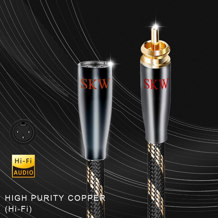 SKW BG Serie Hochreines Kupfer RCA Stecker auf XLR Stecker Kabel - 1M 1M RCA auf XLR Stecker, 1M RCA