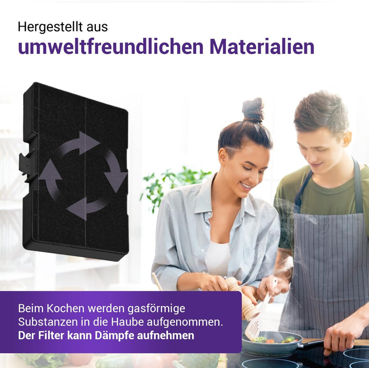 Set 2x Aktivkohlefilter Dunstabzugshaube 317 x 240 x 23 mm Ersatz für Bosch Filter 11026771 00705432