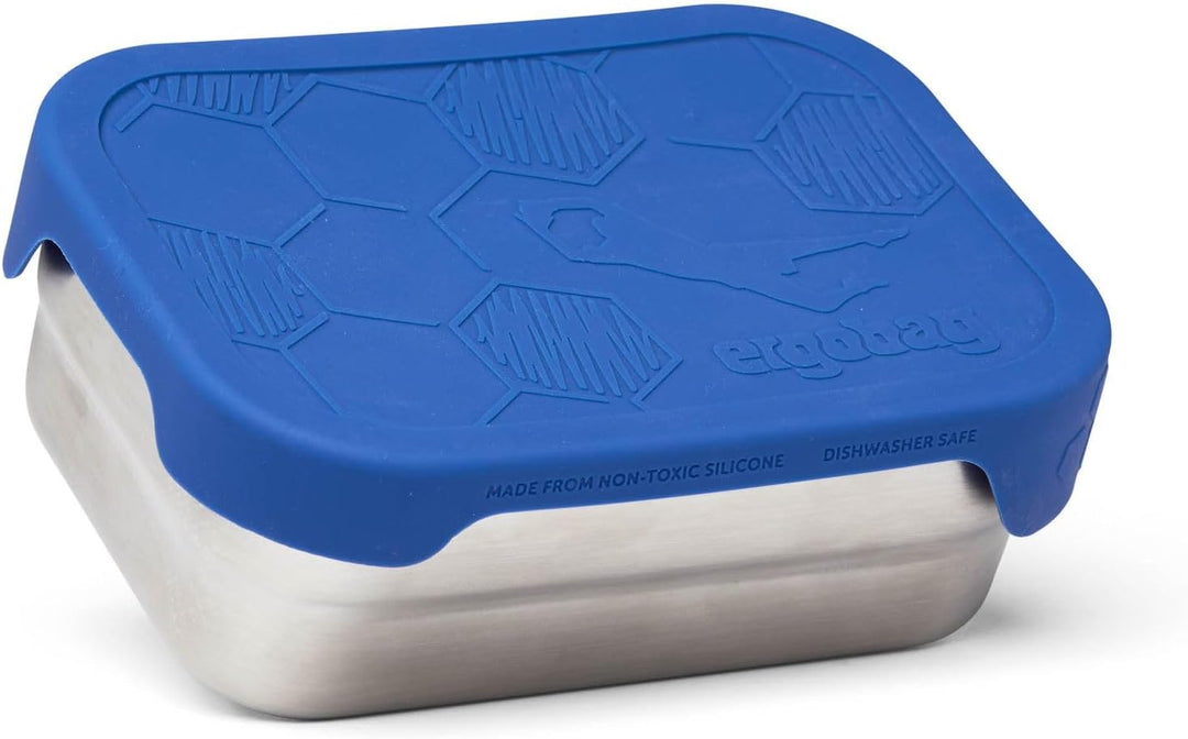 ergobag Edelstahl Brotdosen Set 2er Set mit Snack-Box Edelstahl & Silikon-Deckel BPA-frei Spülmaschi