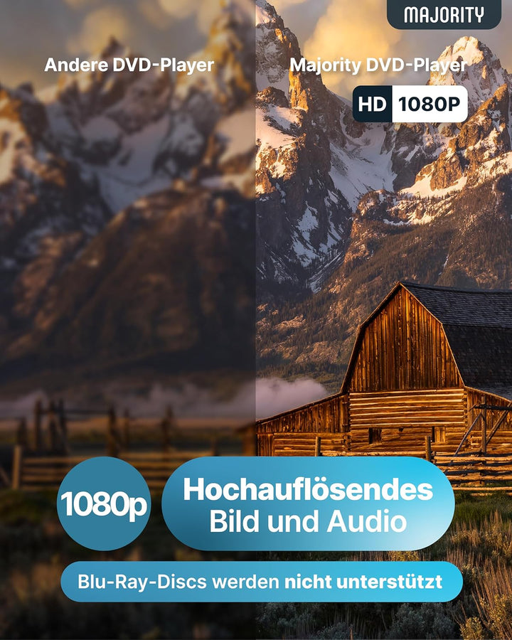 DVD Player für Fernseher HDMI | CD DVD Player | DVD Spieler | DVD Player Region Free | DVD Player Kl