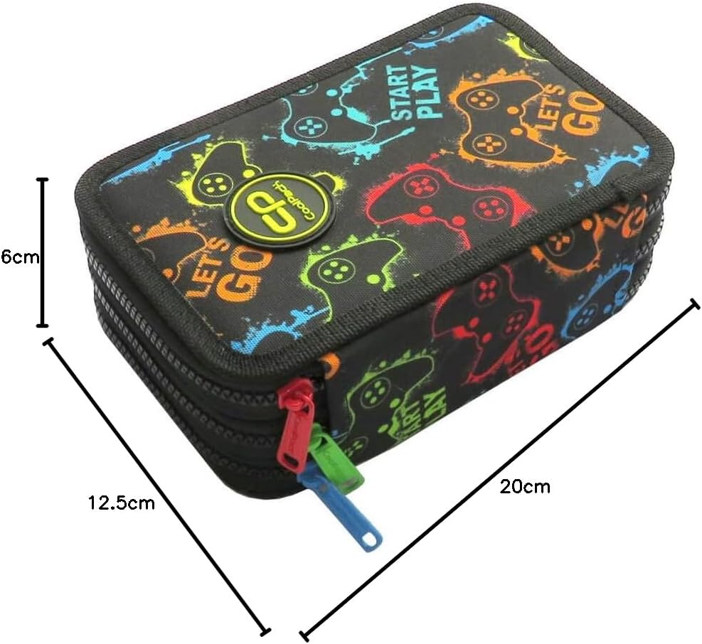 CoolPack XXL Federtasche, federmäppchen Junge, Federmappe Federmäppchen gross 44-teilig mit Aufnäher