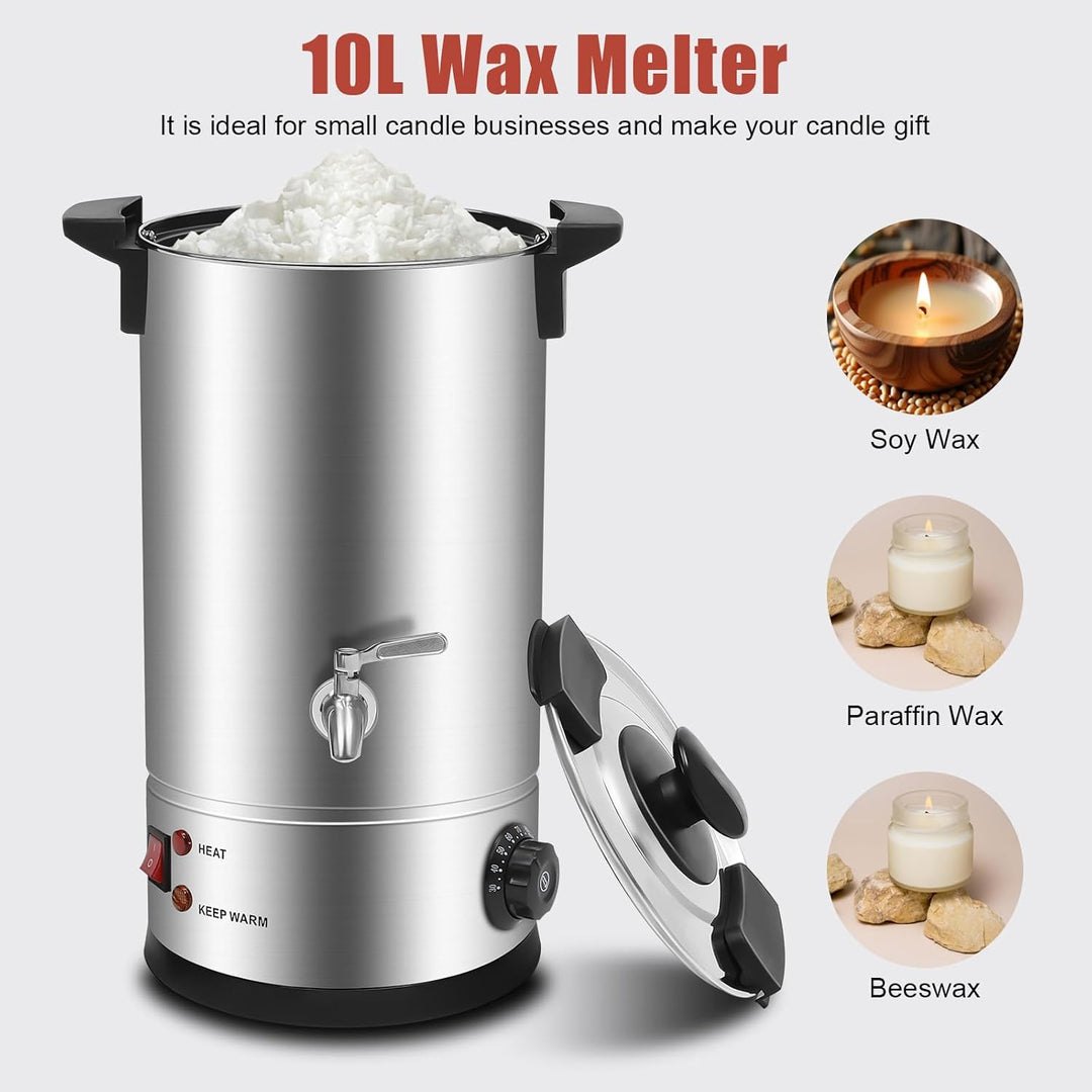 Areao 10L Gross Wachsschmelzer Elektrisch 30-110℃ DIY Kerzenherstellung