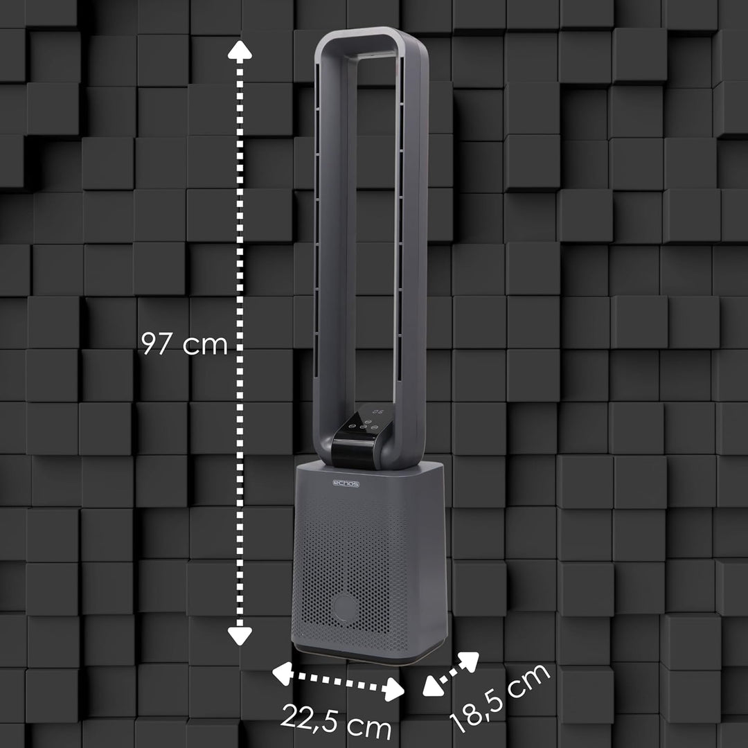 Turmventilator | Ventilator sehr leise | Fernbedienung | Oszillierend | LED-Display | 3 Modi | 12 St