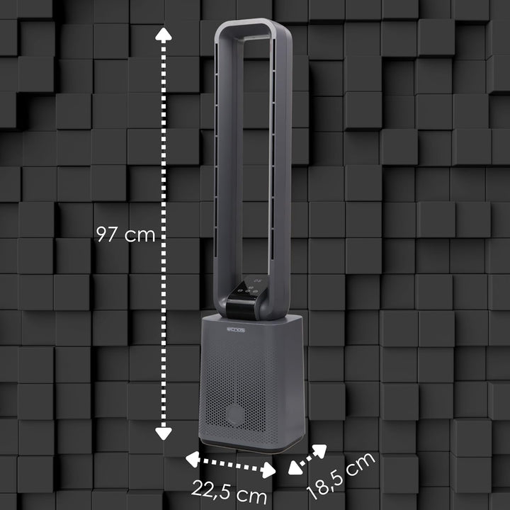 Turmventilator | Ventilator sehr leise | Fernbedienung | Oszillierend | LED-Display | 3 Modi | 12 St