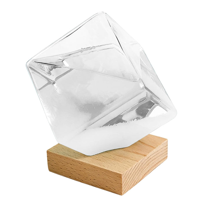 Sturmglas, Würfelform Wettervorhersage Flasche Wetterstation Mit Sockel, Wetterglas Storm Glass Tisc