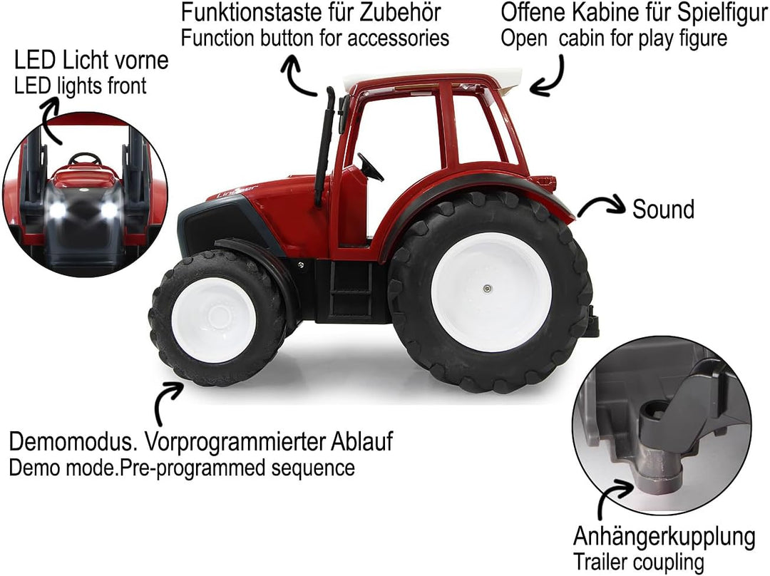 JAMARA 405051 - Lindner Geotrac 1:16 2,4GHz - realistischer Motorsound (abschaltbar), Rückfahrwarnso