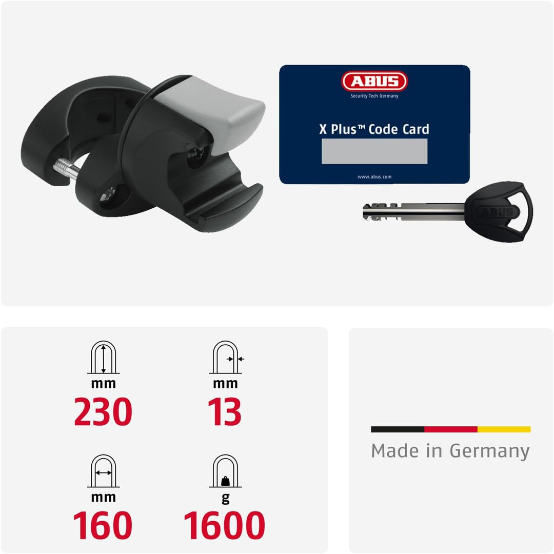 ABUS Bügelschloss Granit XPlus 540 + EaZy KF-Halterung - Fahrradschloss mit starkem Parabolbügel - A